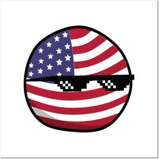 USA Countryballs Posters and Art